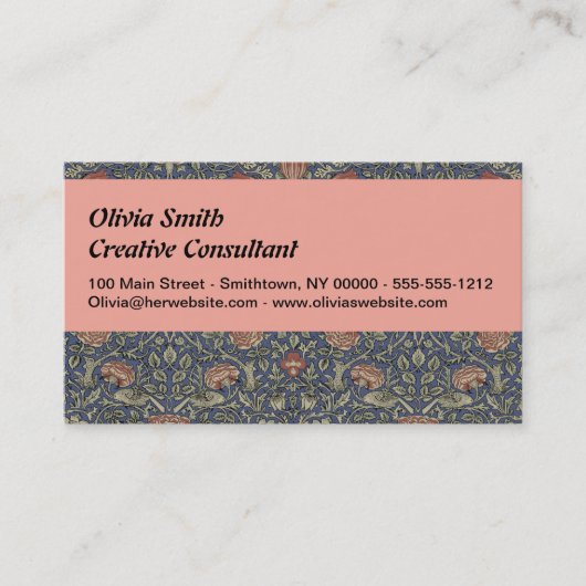 William Morris Tudor Roos Wallpaper Visitekaartje (Voorkant)