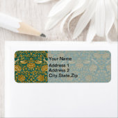 William Morris Tudor Rose Pattern Blue Golden Etiket (Insitu)