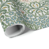 William Morris  Tuin Groen Blauw Geel Cadeaupapier (Rol Hoek)