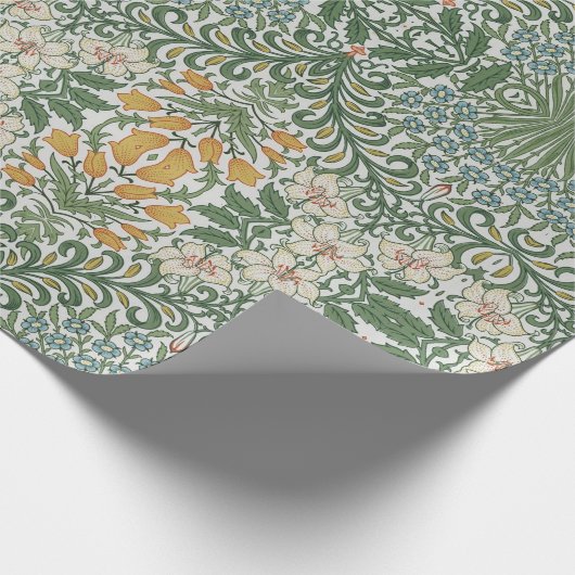 William Morris  Tuin Groen Blauw Geel Cadeaupapier (Hoek)