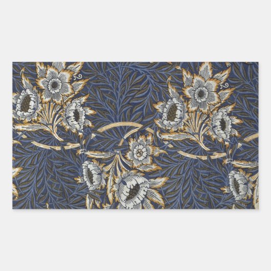 william morris tulip and willow tapestry pattern rechthoekige sticker (Voorkant)