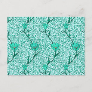 William Morris Tulip Damask, Turquoise Briefkaart