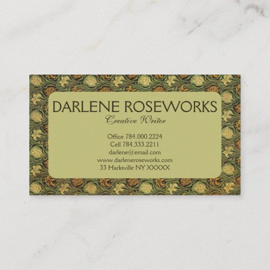 William Morris Tulip en Lily Visitekaartje (Achterkant)