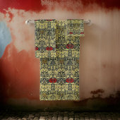 William Morris Tulip en Roos Gold Red Bad Handdoek