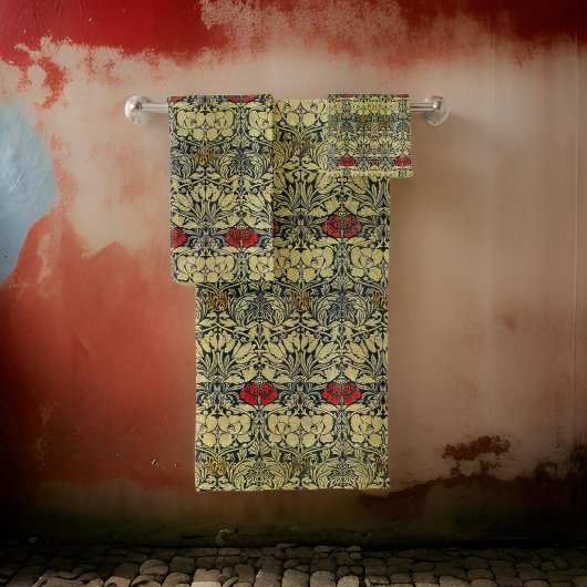 William Morris Tulip en Roos Gold Red Bad Handdoek