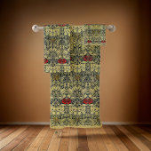 William Morris Tulip en Roos Gold Red Bad Handdoek