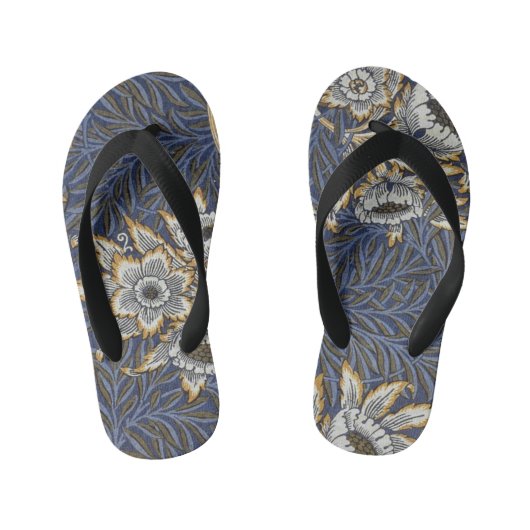 William Morris Tulip en Willow Floral Pattern Kinder Teenslippers (Voetbed)