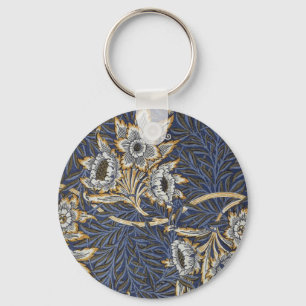 William Morris Tulip en Willow Floral Pattern Sleutelhanger