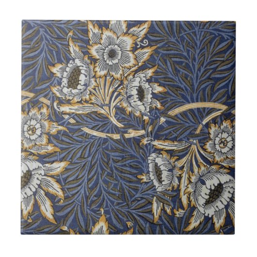 William Morris Tulip en Willow Floral Pattern Tegeltje (Voorkant)