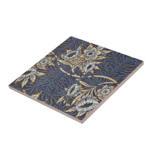 William Morris Tulip en Willow Floral Pattern Tegeltje (Zijkant)