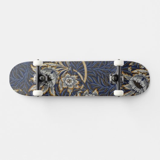 william morris tulip en willow tapestry patroon persoonlijk skateboard (Horizontaal)