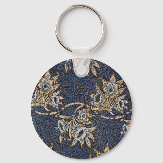 william morris tulip en willow tapestry patroon sleutelhanger (Voorkant)
