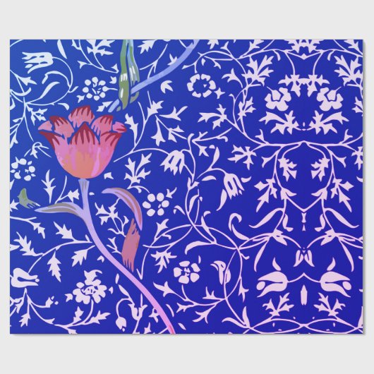 William Morris TULIP IN BLAUW inpakpapier (Vlak)