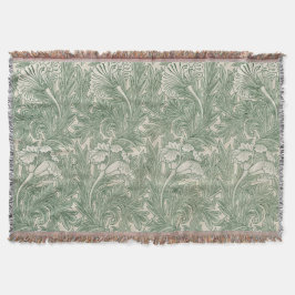 William Morris Tulip Pattern Sage Green Deken