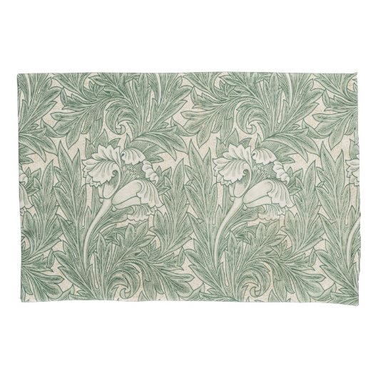 William Morris Tulip Pattern Sage Green Kussensloop (Voorkant)