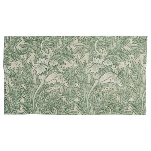 William Morris Tulip Pattern Sage Green Kussensloop (Voorkant-Links)