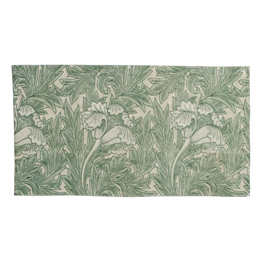 William Morris Tulip Pattern Sage Green Kussensloop (Achterkant-Rechts)