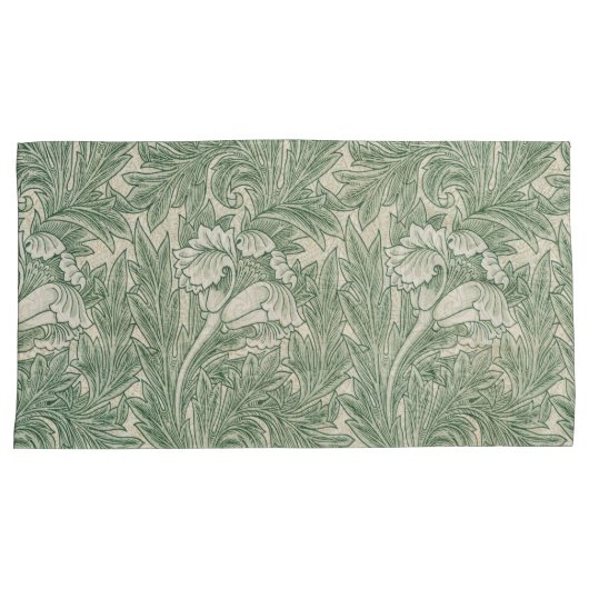 William Morris Tulip Pattern Sage Green Kussensloop (Voorkant-Rechts)