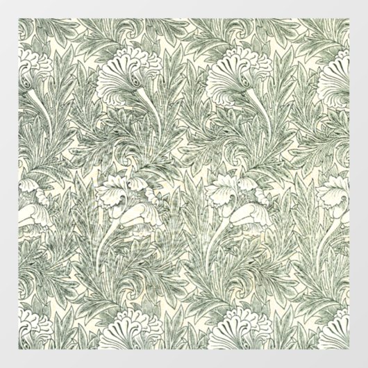 William Morris Tulip Wallpaper Classic Green Raamsticker (Vel)