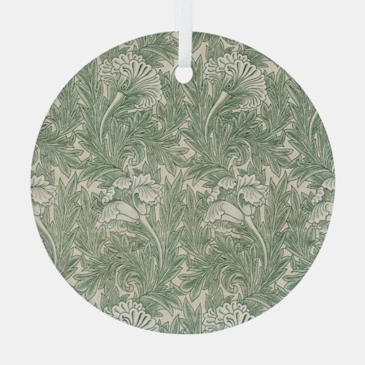 william morris tulip wallpaper groen glas ornament (Achterkant)