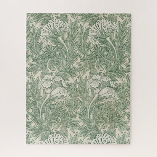 william morris tulip wallpaper groen legpuzzel (Verticaal)