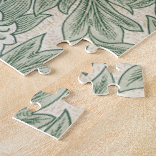 william morris tulip wallpaper groen legpuzzel (Zijkant)