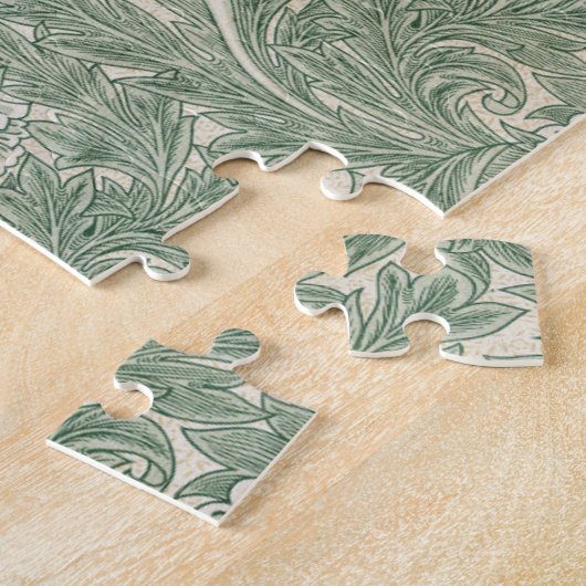 william morris tulip wallpaper groen legpuzzel (Zijkant)