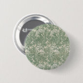william morris tulip wallpaper groen ronde button 5,7 cm (Voorkant /achterkant)