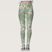 william morris tulip wallpaper textile green leggings (Voorkant)