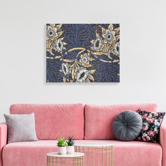 William Morris Tulip Willow Blauw Patroon Canvas Afdruk (Insitu (Woonkamer))