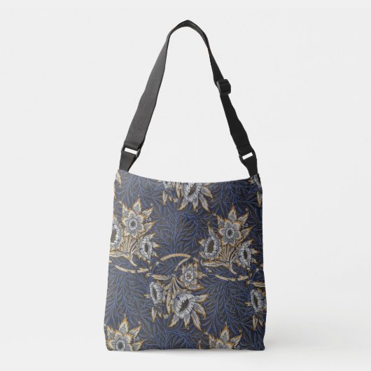 William Morris Tulip Willow Blauw Patroon Crossbody Tas (Voorkant)