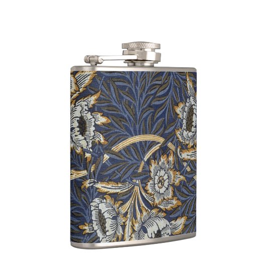 William Morris Tulip Willow Blauw Patroon Heupfles (Rechts)