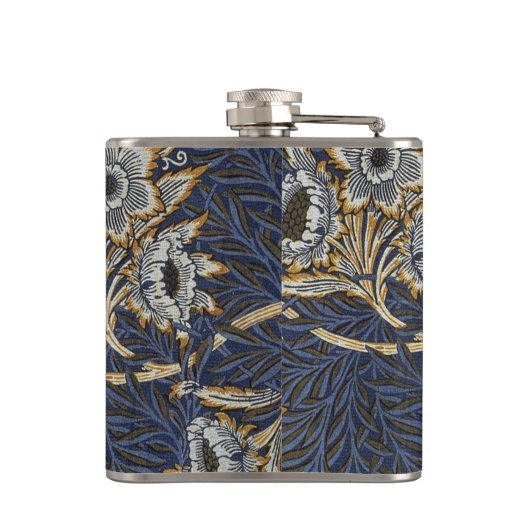 William Morris Tulip Willow Blauw Patroon Heupfles (Achterkant)