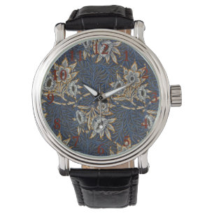 William Morris Tulip Willow Blauw Patroon Horloge