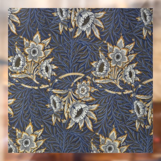 William Morris Tulip Willow Blauw Patroon Raamsticker (Vel 2)