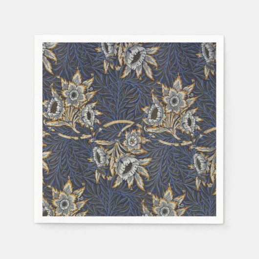 William Morris Tulip Willow Blauw Patroon Servet (Voorkant)