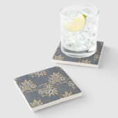 William Morris Tulip Willow Blauw Patroon Stenen Onderzetter (Zijkant)