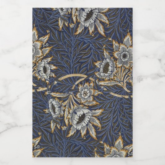 William Morris Tulip Willow Blauw Patroon Voedselcontainer Etiket (Enkel label)