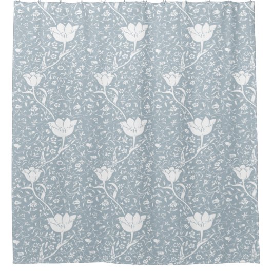 William Morris Tulips in White Pattern Douchegordijn (Voorkant)