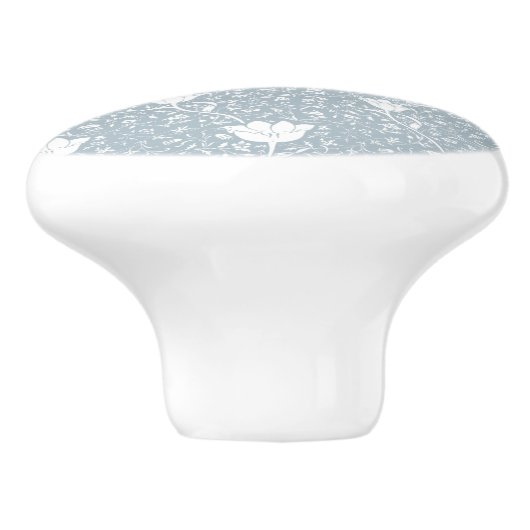 William Morris Tulips in White Pattern Keramische Knop (Zijkant)