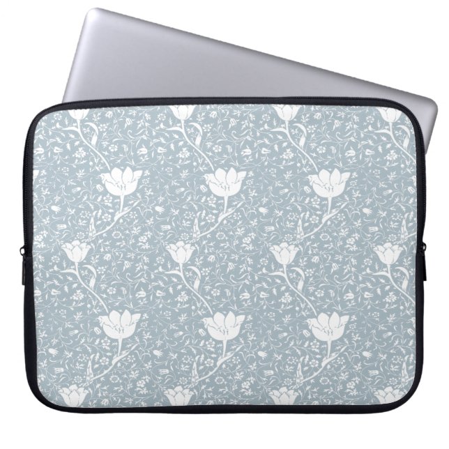 William Morris Tulips in White Pattern Laptop Sleeve (Voorkant)