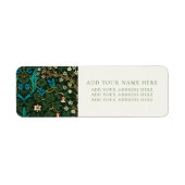 WILLIAM MORRIS "TULIPS" TERUGKERNADRESETIKET ETIKET (Voorkant)