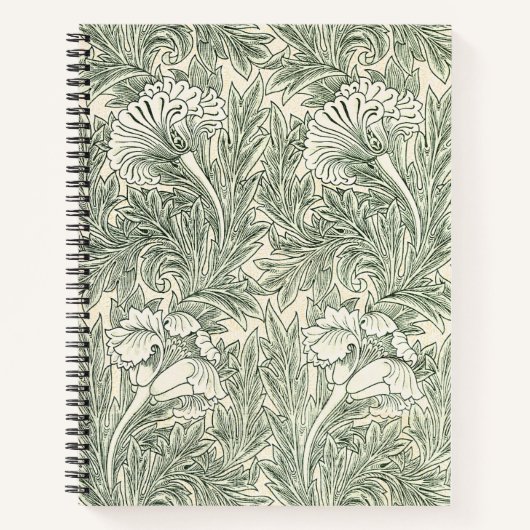 William Morris Tulp Behang Klassiek Groen Notitieboek (Voorkant)