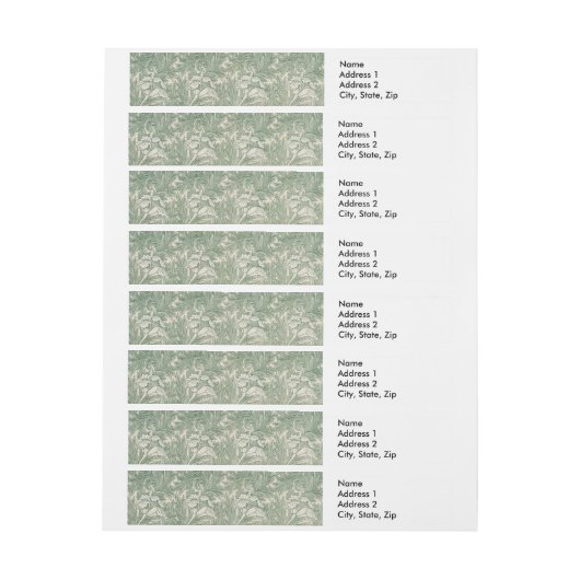 William Morris tulp behang textiel groen Adreslabel Wikkel (Vel)