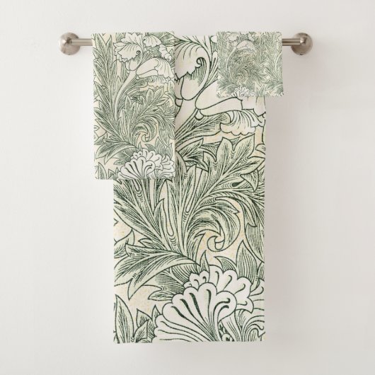 William Morris tulp behang textiel groen Bad Handdoek (Insitu)