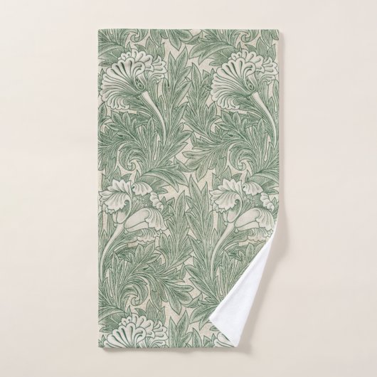 William Morris tulp behang textiel groen Bad Handdoek (Handdoek)