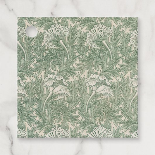 William Morris tulp behang textiel groen Bedankjes Labels (Voorkant)