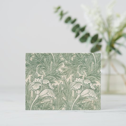 William Morris tulp behang textiel groen Briefkaart (Staand voorkant)