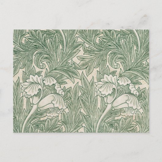 William Morris tulp behang textiel groen Briefkaart (Voorkant)