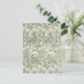 William Morris tulp behang textiel groen Briefkaart (Staand voorkant)
